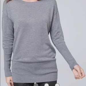 White House Black Market Ribbed long Sleeve Tunic Sweater. Sz  XS Dark Grey